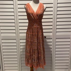 Max Studio NWOT MIDI Dress in a Peach Boho print